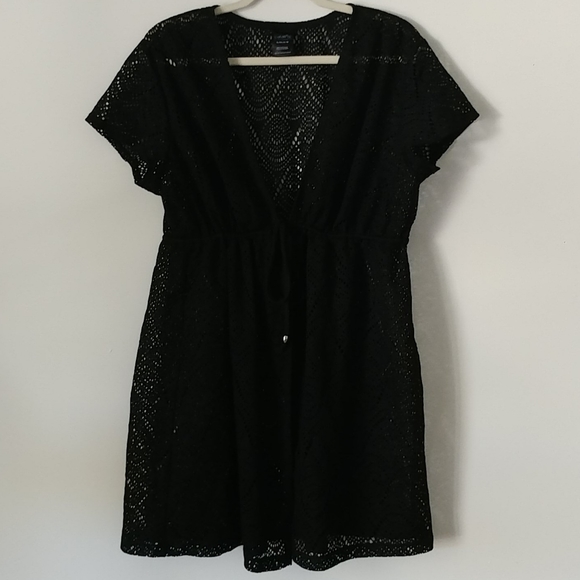 Catalina Other - Catalina Black Mesh Lace Bathing Suit Cover-Up XL